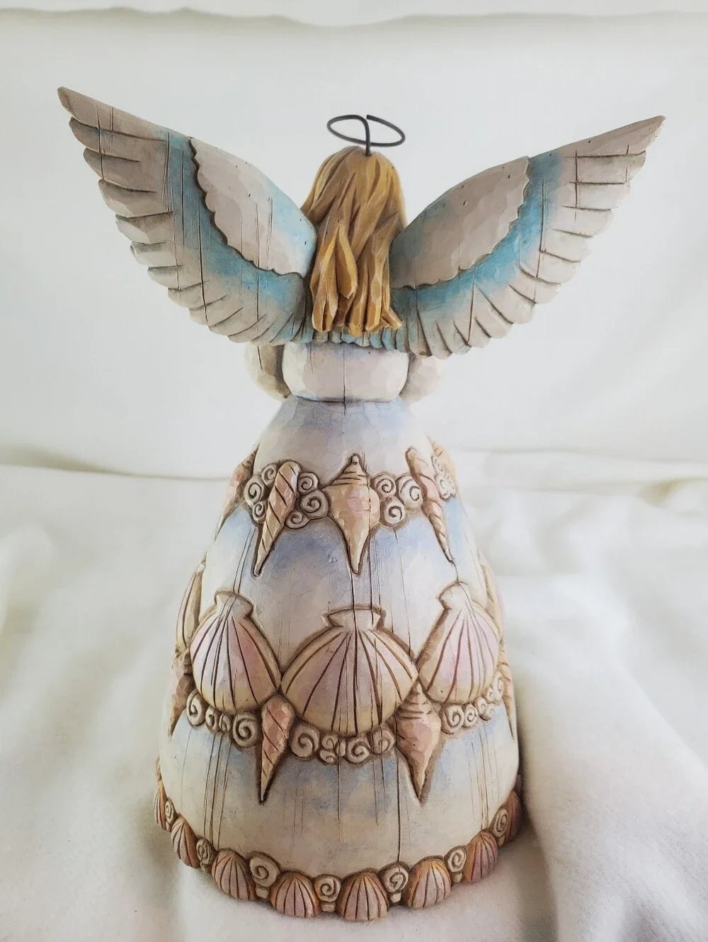 Jim Shore 2003 Angel Figurine Holding Seashell with Pearl, Beach Scene Dress